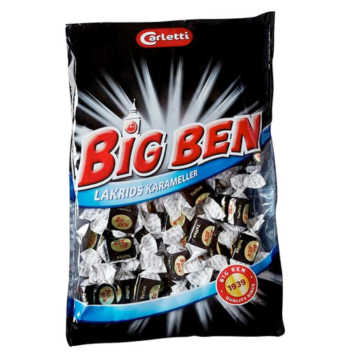 Billede af Carletti Big Ben Lakrids Karameller 450 g.