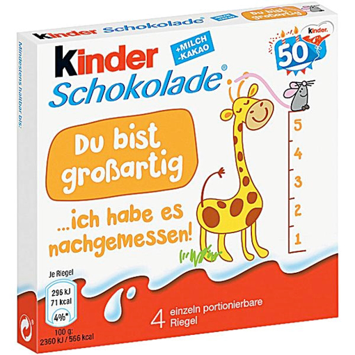 Billede af Ferrero Kinderschokolade 4er 50 g.