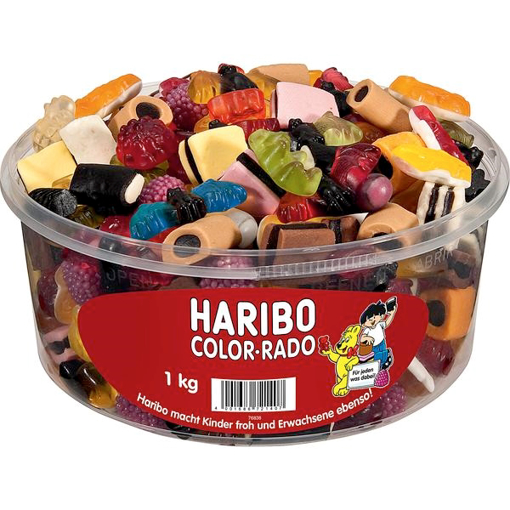 Bonbon gélatiné + réglisse anglais Haribo Color-rado 650g sur