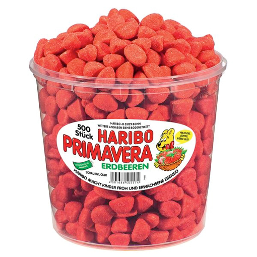 Billede af Haribo Jordbær 500 stk. / 1150 g.