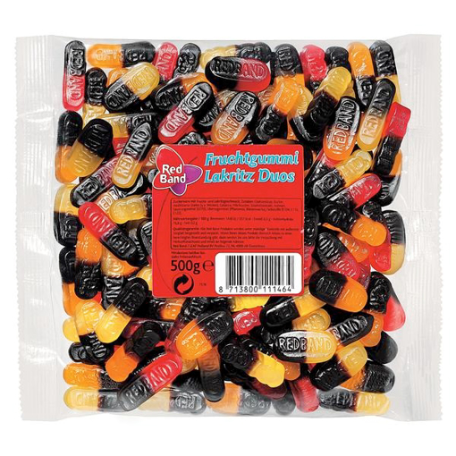 Billede af Red Band Duo Fruchtgummi Lakritz 500 g.