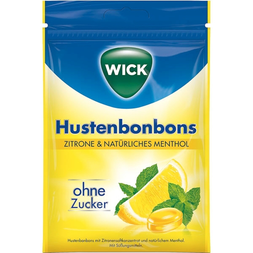 Billede af Wick Hustenbonbons Zitrone & Natürliches Menthol 72 g.